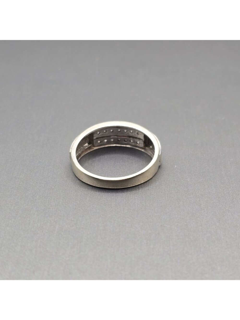 10k White Gold Natural Diamond Channel Set Band Ring Size 10.25 Signed NDI 4.05g - Picture 3 of 16